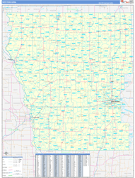 Iowa Western Wall Map Basic Style 2024