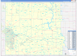 South Dakota Western Wall Map Basic Style 2024