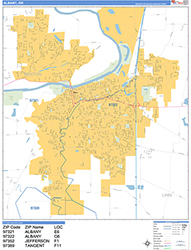 Albany Wall Map Basic Style 2026