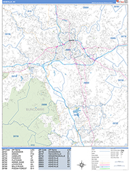 Asheville Wall Map Basic Style 2026