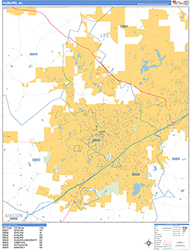 Auburn Wall Map Basic Style 2026
