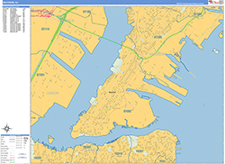 Bayonne Wall Map Basic Style 2026