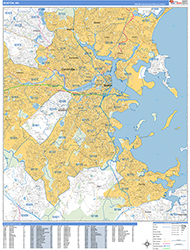 Boston Wall Map Basic Style 2026