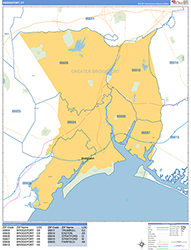 Bridgeport Wall Map Basic Style 2026