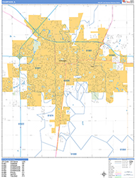 Champaign Wall Map Basic Style 2026