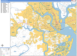 Charleston Wall Map Basic Style 2026