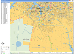Chesapeake Wall Map Basic Style 2026