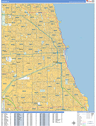Chicago Wall Map Basic Style 2026