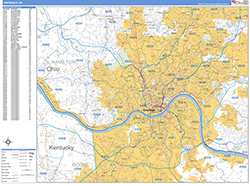 Cincinnati Wall Map Basic Style 2026