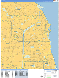 Evanston Wall Map Basic Style 2026