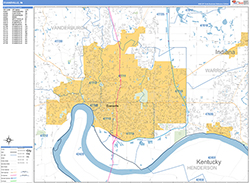 Evansville Wall Map Basic Style 2026