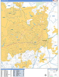Fayetteville Wall Map Basic Style 2026