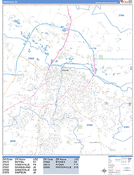 Greenville Wall Map Basic Style 2026