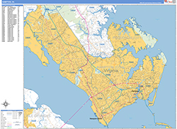 Hampton Wall Map Basic Style 2026