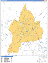 Harrisonburg Wall Map Basic Style 2026