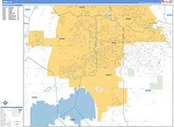 Hemet Wall Map Basic Style 2026