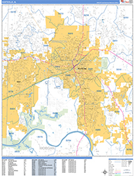 Huntsville Wall Map Basic Style 2026