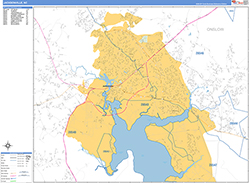 Jacksonville Wall Map Basic Style 2026