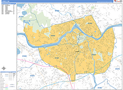 Lowell Wall Map Basic Style 2026