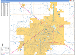 Lubbock Wall Map Basic Style 2026