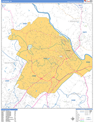 Lynchburg Wall Map Basic Style 2026