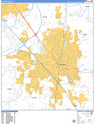 Murfreesboro Wall Map Basic Style 2026