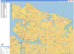 Norfolk Wall Map Basic Style 2026
