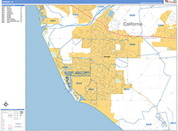 Oxnard Wall Map Basic Style 2026