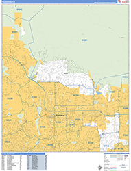 Pasadena Wall Map Basic Style 2026