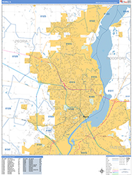 Peoria Wall Map Basic Style 2026