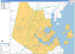 Portland Wall Map Basic Style 2026