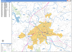 Reading Wall Map Basic Style 2026