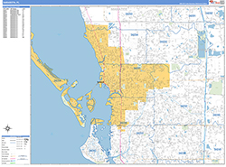 Sarasota Wall Map Basic Style 2026
