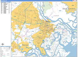 Savannah Wall Map Basic Style 2026