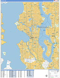 Seattle Wall Map Basic Style 2026