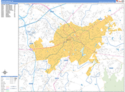 Spartanburg Wall Map Basic Style 2026