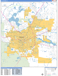 Tallahassee Wall Map Basic Style 2026