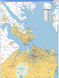 Tidewater Wall Map Basic Style 2026