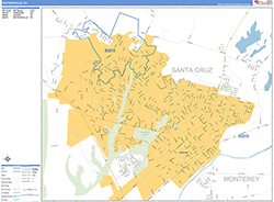 Watsonville Wall Map Basic Style 2026