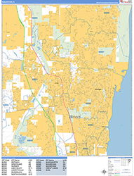 Waukegan Wall Map Basic Style 2026