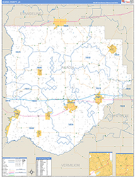 AcadiaParish (County), LA Wall Map Zip Code Basic Style 2026