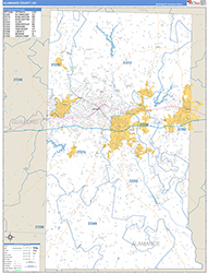 Alamance County, NC Wall Map Zip Code Basic Style 2026