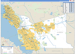 Alameda County Wall Map Basic Style 2026