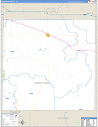 Armstrong County, TX Wall Map Zip Code Basic Style 2026