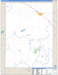 Bailey County, TX Wall Map Zip Code Basic Style 2026