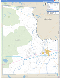 Baker County, FL Wall Map Zip Code Basic Style 2026
