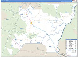 Baker County, OR Wall Map Zip Code Basic Style 2026
