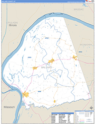 Ballard County, KY Wall Map Zip Code Basic Style 2026
