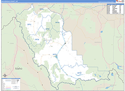 Beaverhead County, MT Wall Map Zip Code Basic Style 2026