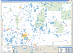 Becker County, MN Wall Map Zip Code Basic Style 2026